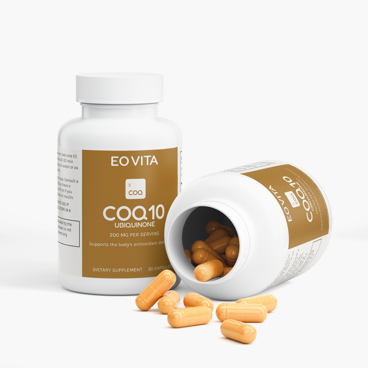 CoQ10 Ubiquinone Capsules, 200 mg