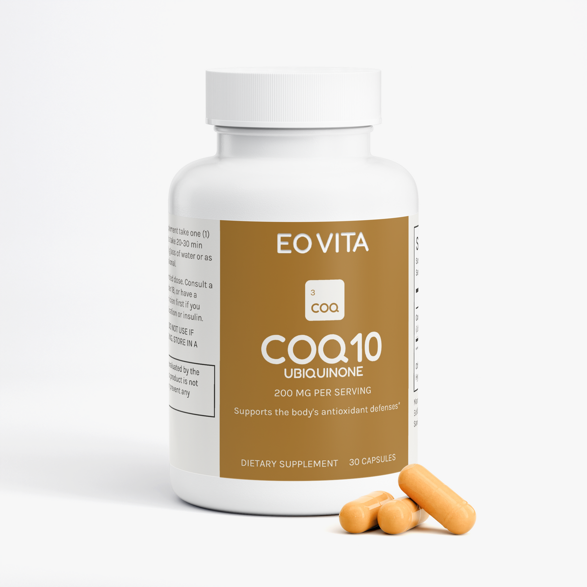 CoQ10 Ubiquinone Capsules, 200 mg