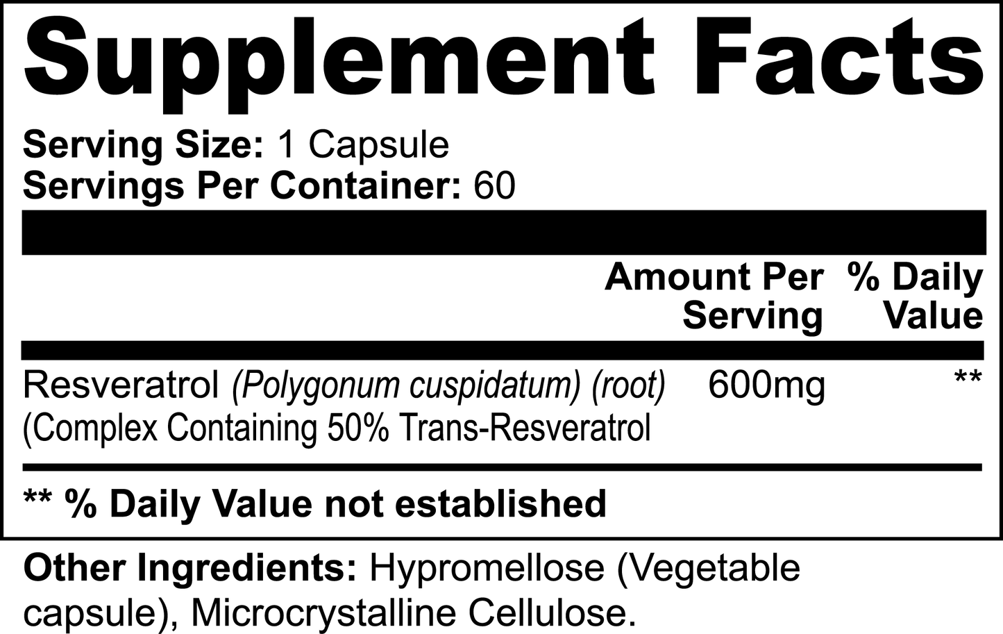 Resveratrol Capsules - 600mg